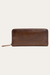 Frye Melissa Dark Brown Zip Wallet Dark Brown