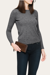 Frye Melissa Dark Brown Zip Wallet Dark Brown