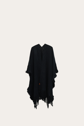 Frye Navy Blazer Embellished Fringe Ruana Navy Blazer
