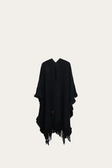 Frye Navy Blazer Embellished Fringe Ruana Navy Blazer
