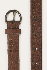 Frye Light Whiskey 20mm Tooling & Stud Belt Light Whiskey