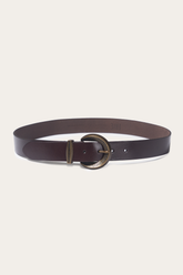 Frye Brown 35mm Engraved Buckle Belt Brown