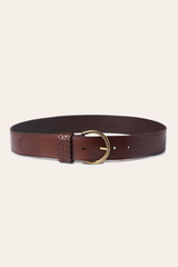 Frye Tan 40mm Belt With Woven Keeper Tan