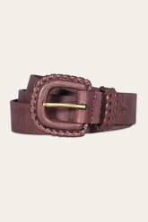 Frye 30mm Brown Leather Belt With Covered Buckle Brown