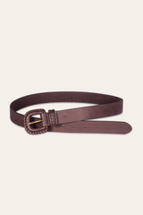 Frye 30mm Brown Leather Belt With Covered Buckle Brown
