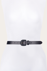 Frye 30mm Black Leather Belt With Covered Buckle Black