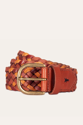 Frye 35mm Tonal Woven Leather Belt in Tan Tan