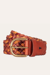 Frye 35mm Tonal Woven Leather Belt in Tan Tan