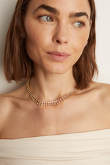 Frye Women’s Marquise Fringe Necklace | Aurate x The Frye Company Yellow Vermeil