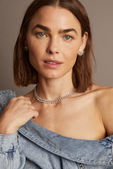 Frye Women’s Marquise Fringe Necklace | Aurate x The Frye Company Sterling Silver