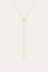 Frye Women’s Lab Grown White Sapphire Bolo Necklace | Aurate x The Frye Company Yellow Vermeil