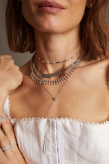 Frye Women’s Lab Grown White Sapphire Bolo Necklace | Aurate x The Frye Company Sterling Silver