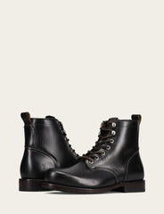 Frye Men's Black Hudson Workboot Plain Toe Black