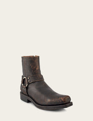 Frye Men's Antiqued Black Conway Harness Moto Boots Antiqued Black