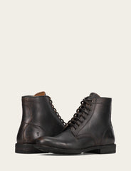 Frye Men's Antiqued Black Tyler Flex Lace Up Boots Antiqued Black