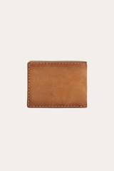 Frye Logan Nubuck Cognac Money Clip Card Case Cognac