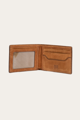 Frye Logan Nubuck Cognac Money Clip Card Case Cognac