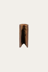 Frye Logan Nubuck Cognac Money Clip Card Case Cognac