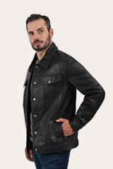 Frye Black Baxter Trucker Jacket Black
