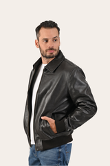 Frye Men’s Dark Brown Dusty Trucker Leather Jacket Dark Brown