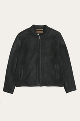 Frye Men’s Black Gannon Lamb Leather Racer Jacket Black