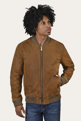 Frye Men’s Burnt Copper Clay Leather Bomber Jacket Burnt copper