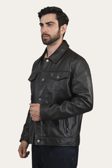 Frye Ruffian Trucker Jacket Dark Brown