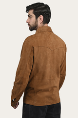 Frye Men’s Middle Brown Judd Minimalist Suede Shacket Middle Brown