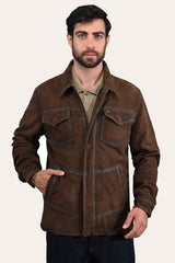 Frye Men’s Dark Brown Brody Suede Shacket Dark brown
