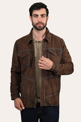 Frye Men’s Dark Brown Brody Suede Shacket Dark brown