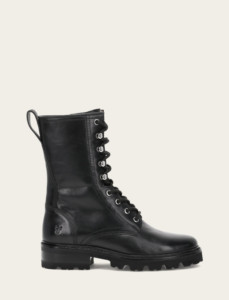 Frye Women's Black Olivia Combat Boots Black