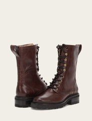 Frye Women's Bourbon Olivia Combat Boots Bourbon