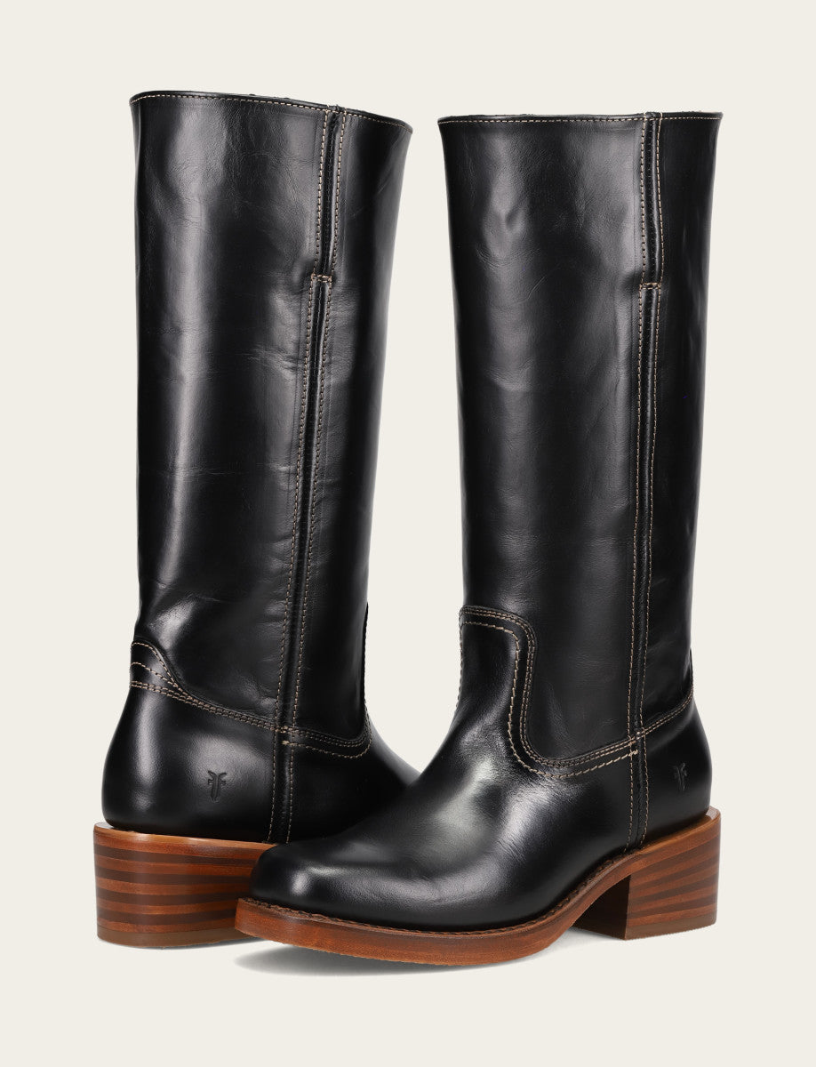 Frye Women's Campus 14L Jet Black Boots Jet Black