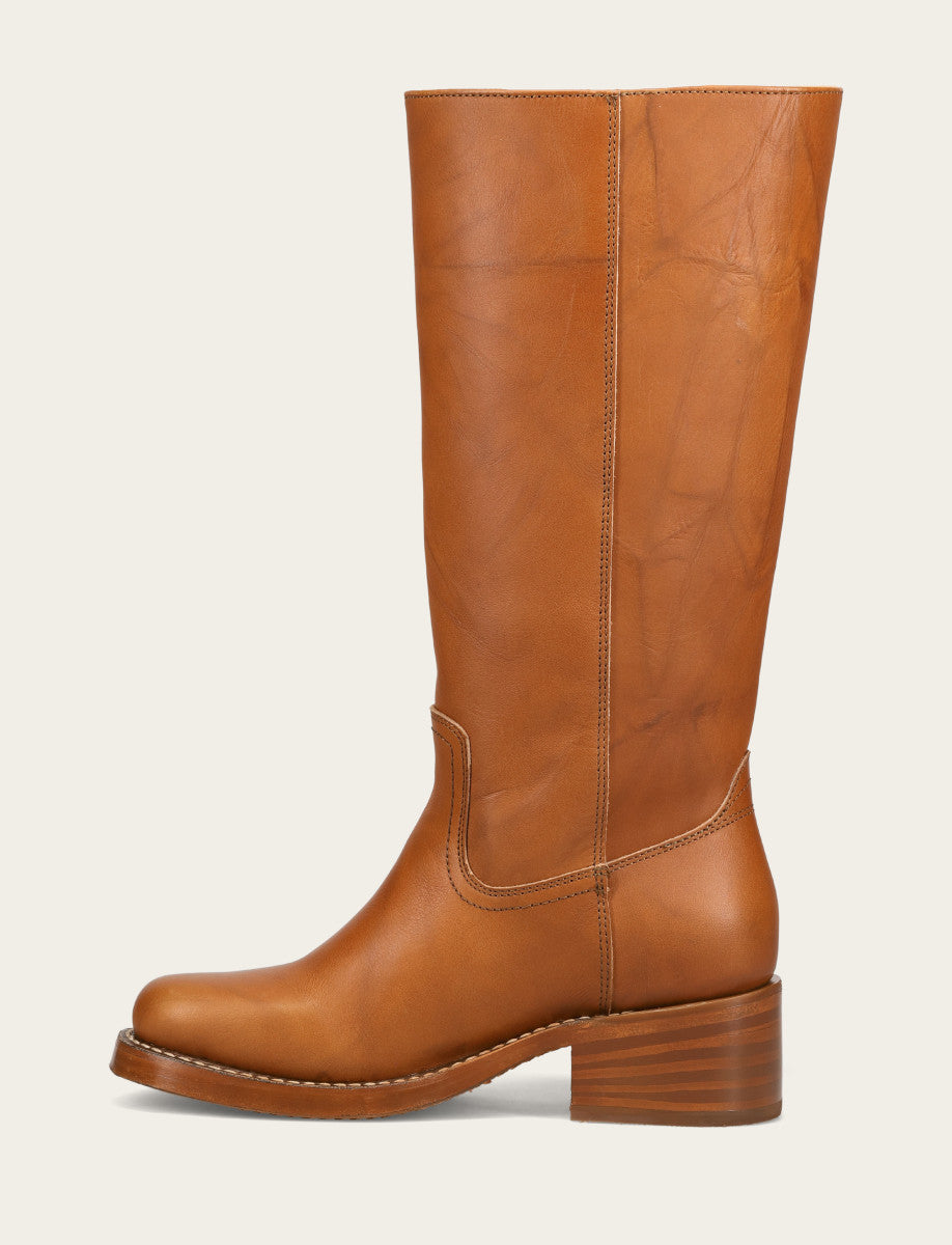 Frye Women's Saddle Campus 14L Wide Calf Boots Saddle