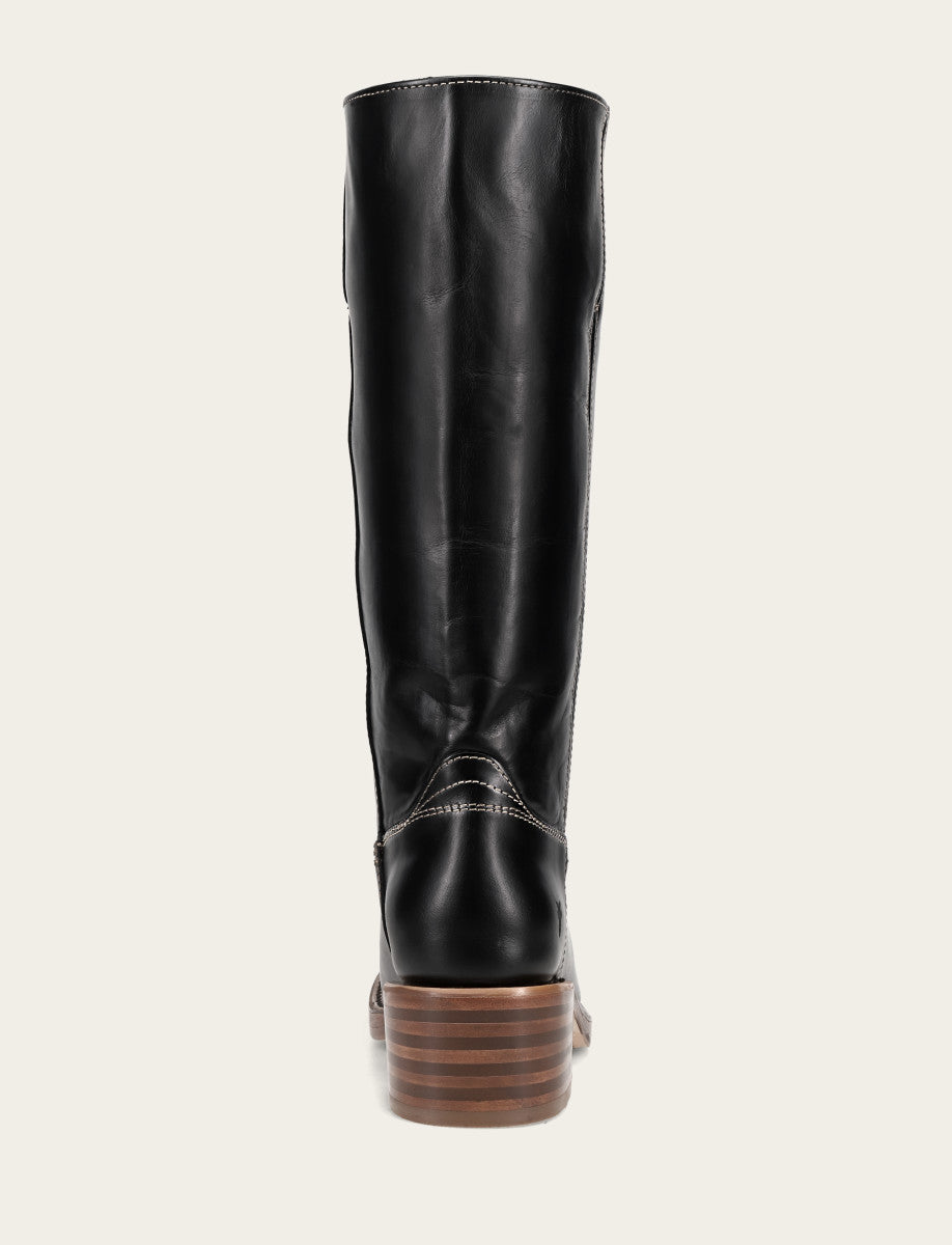 Frye Women's Campus 14L Jet Black Wide Calf Boots Jet Black