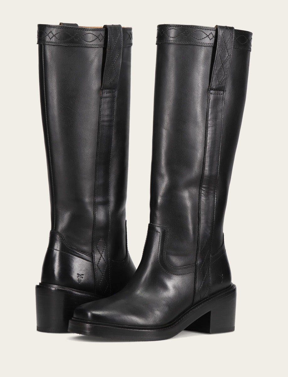 Frye Women's Black Kate Pull On Wide Calf Tall Boots Black
