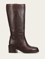 Frye Women's Dark Brown Kate Pull On Wide Calf Tall Boots Dark Brown