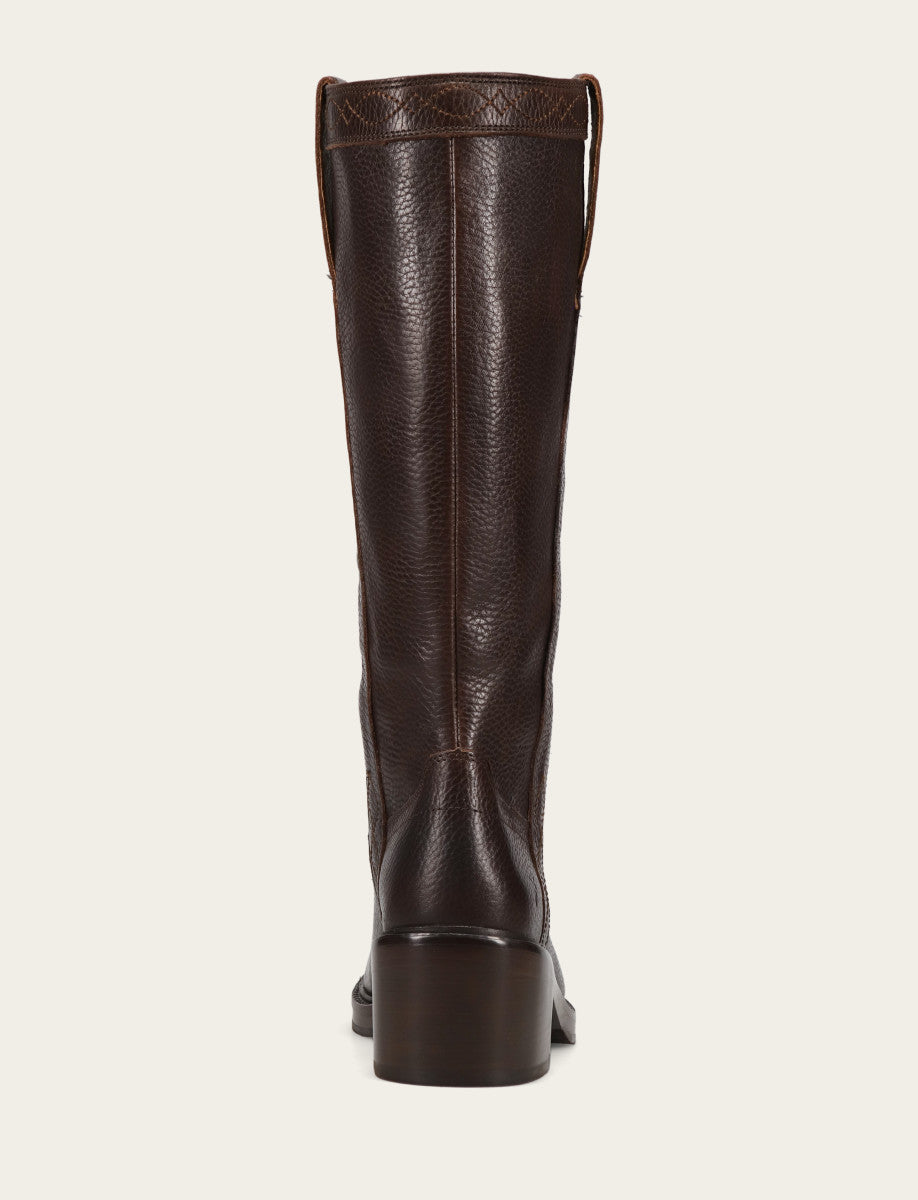 Frye Women's Dark Brown Kate Pull On Wide Calf Tall Boots Dark Brown