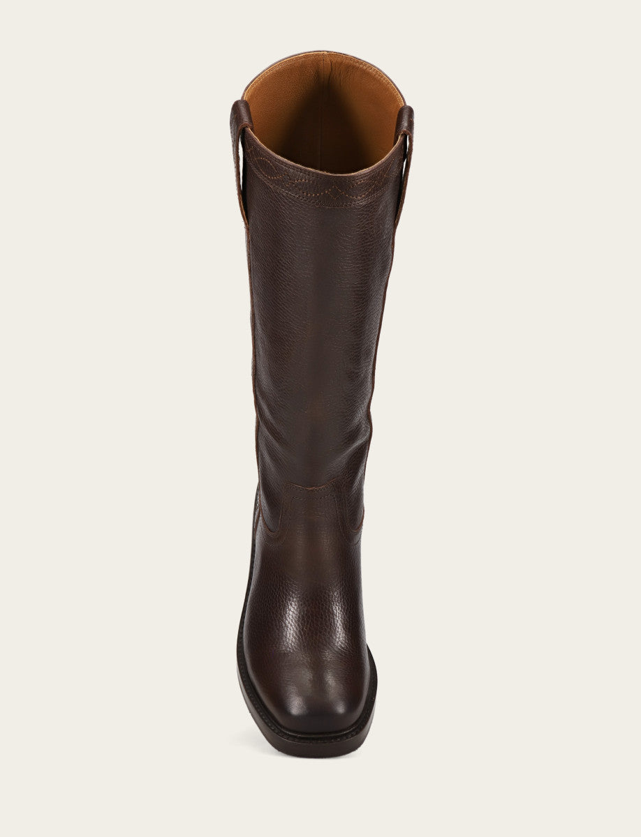 Frye Women's Dark Brown Kate Pull On Wide Calf Tall Boots Dark Brown