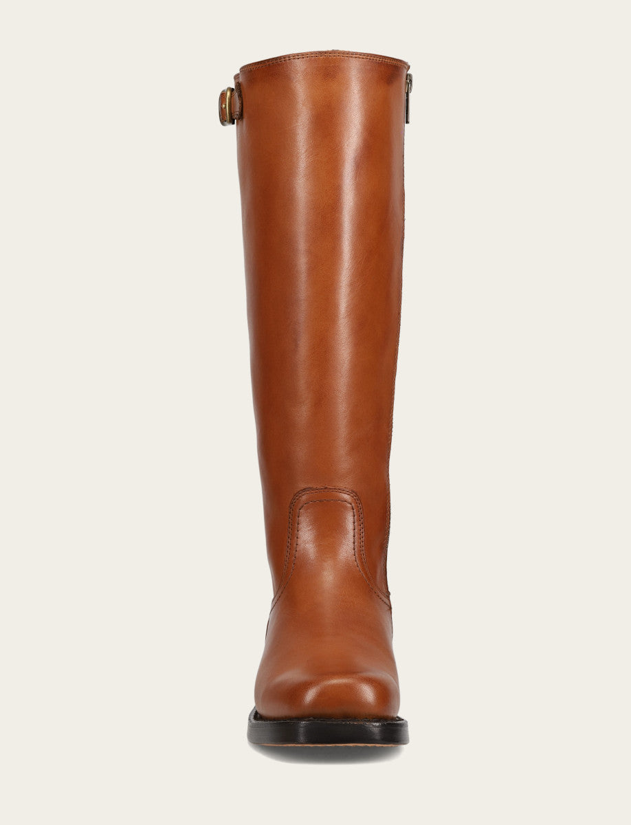 Frye Women's Cognac Campus Low Heel Tall Riding Wide Calf Boot Cognac