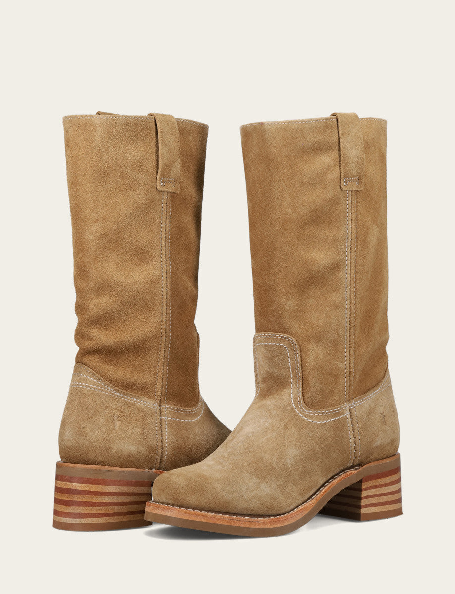 Frye Women's Tan Buck Campus 12R Boots Tan Buck