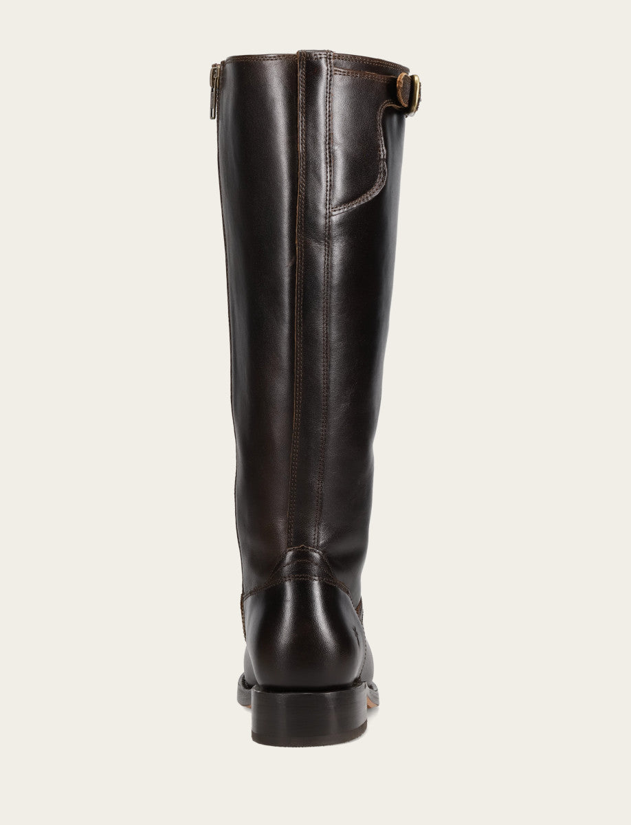 Frye Women's Bourbon Campus Low Heel Tall Riding Wide Calf Boot Bourbon