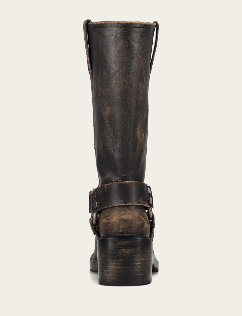 Frye Women's Distressed Black Kate Harness Boot Distressed Black