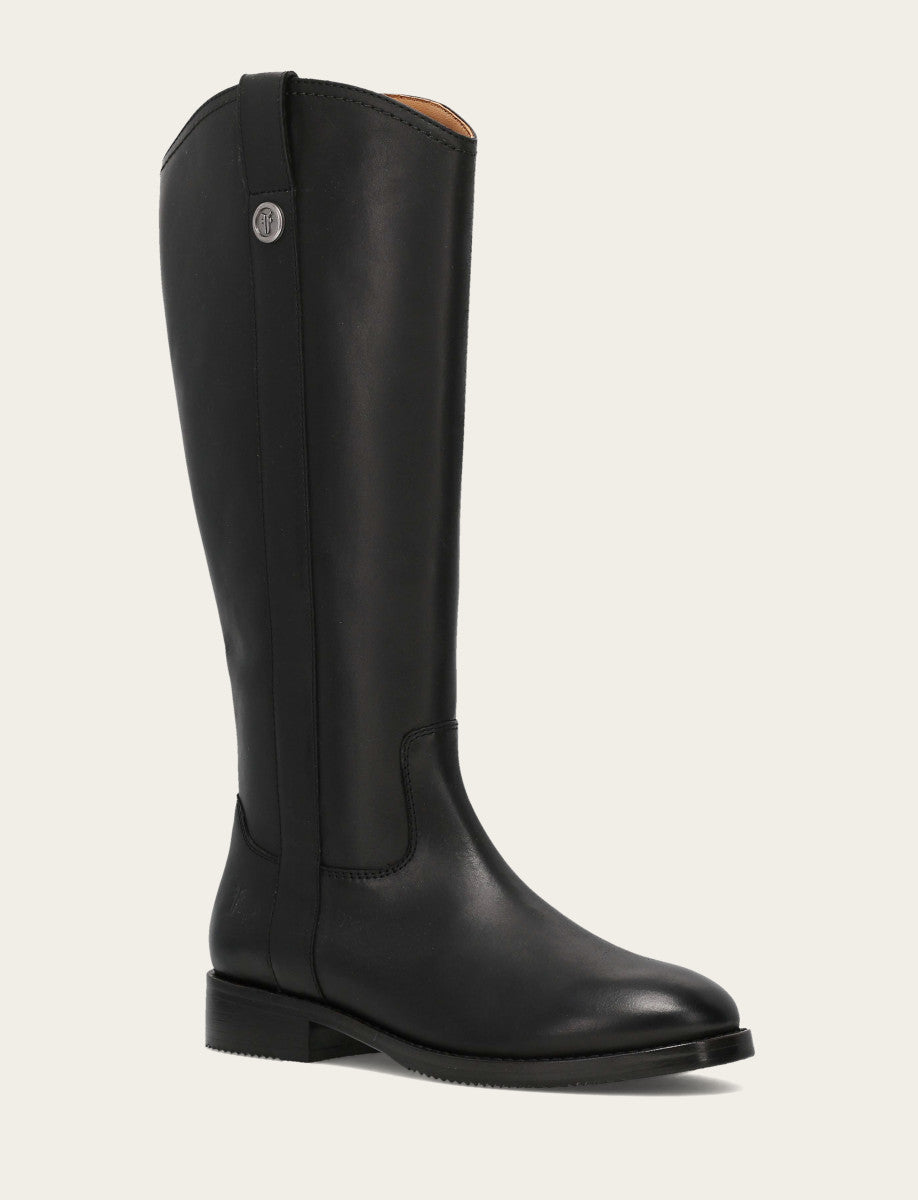 Frye Women's Black Melissa Button Tall Inside Zip Wide Calf Boot Black