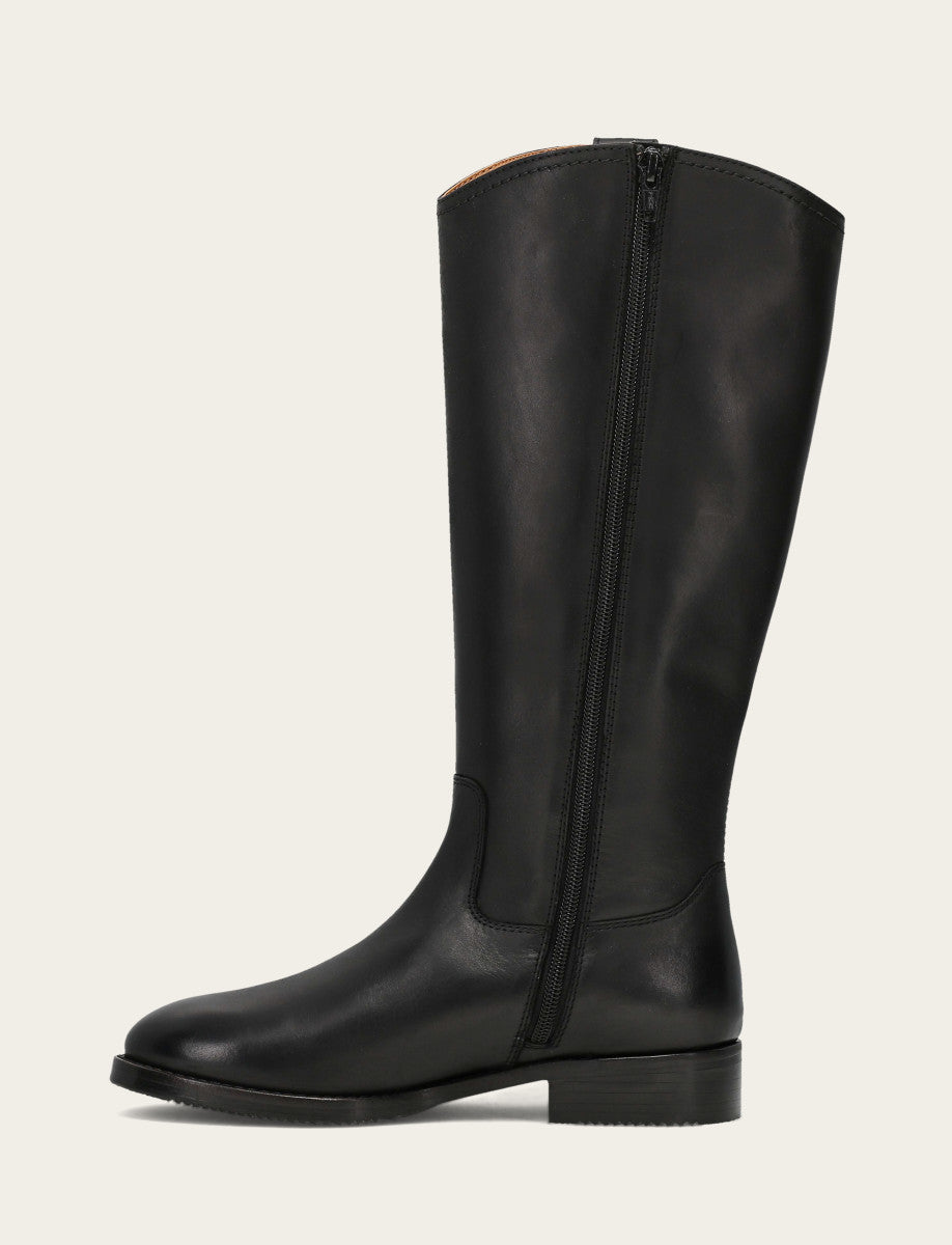 Frye Women's Black Melissa Button Tall Inside Zip Wide Calf Boot Black