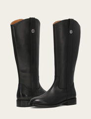 Frye Women's Black Melissa Button Tall Inside Zip Wide Calf Boot Black