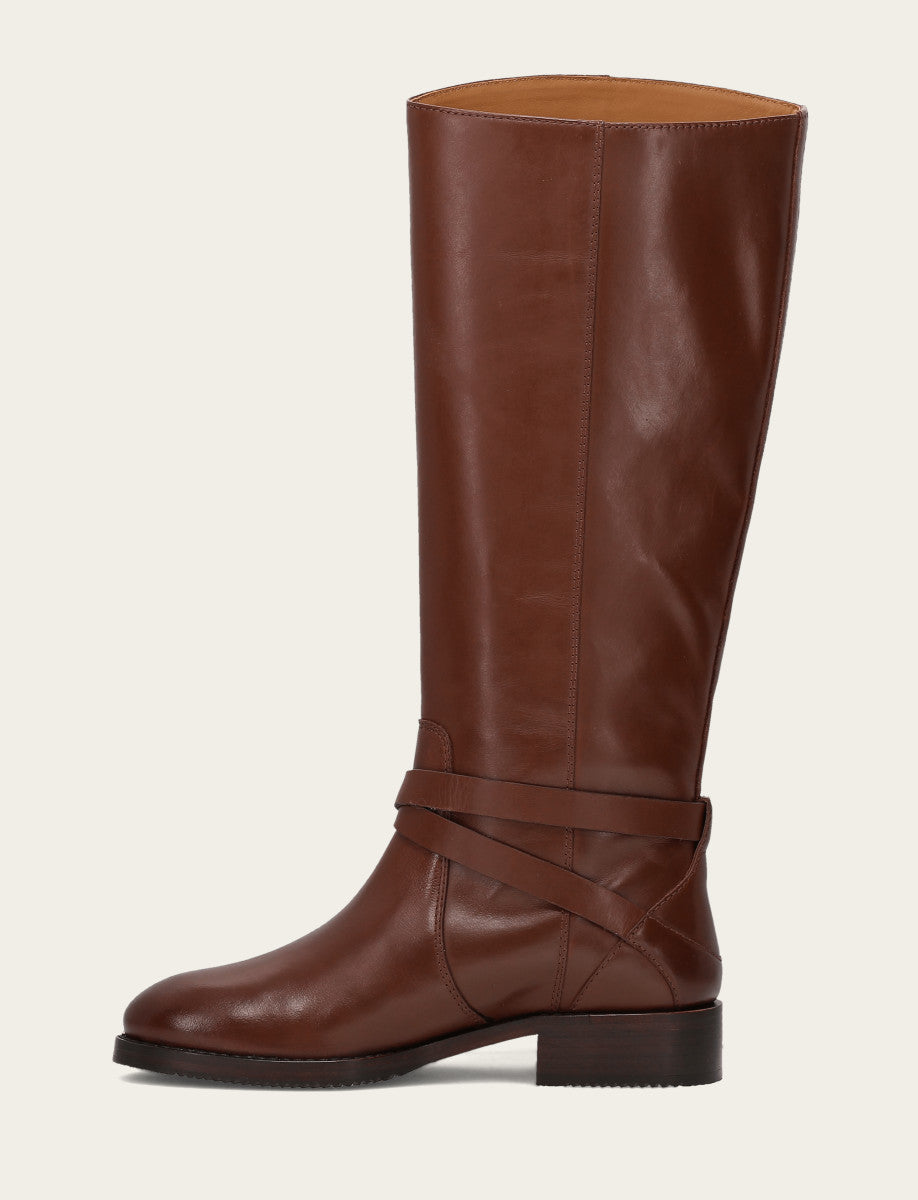 Frye Women's Walnut Melissa Belted Riding Boot Walnut