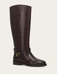 Frye Women's Dark Brown Melissa Belted Riding Boot Dark Brown