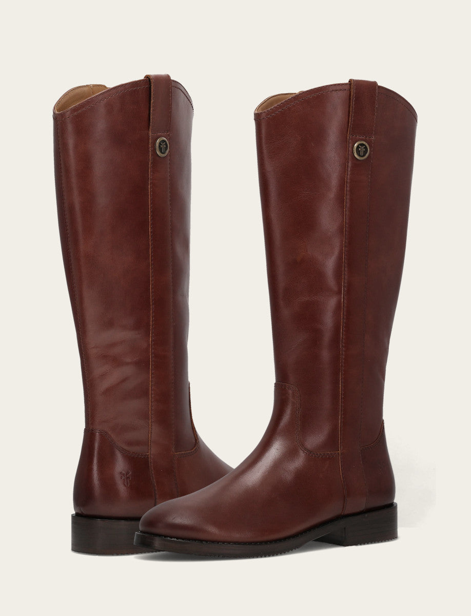 Frye Women's Saddle Melissa Button Tall Inside Zip Wide Calf Boot Saddle