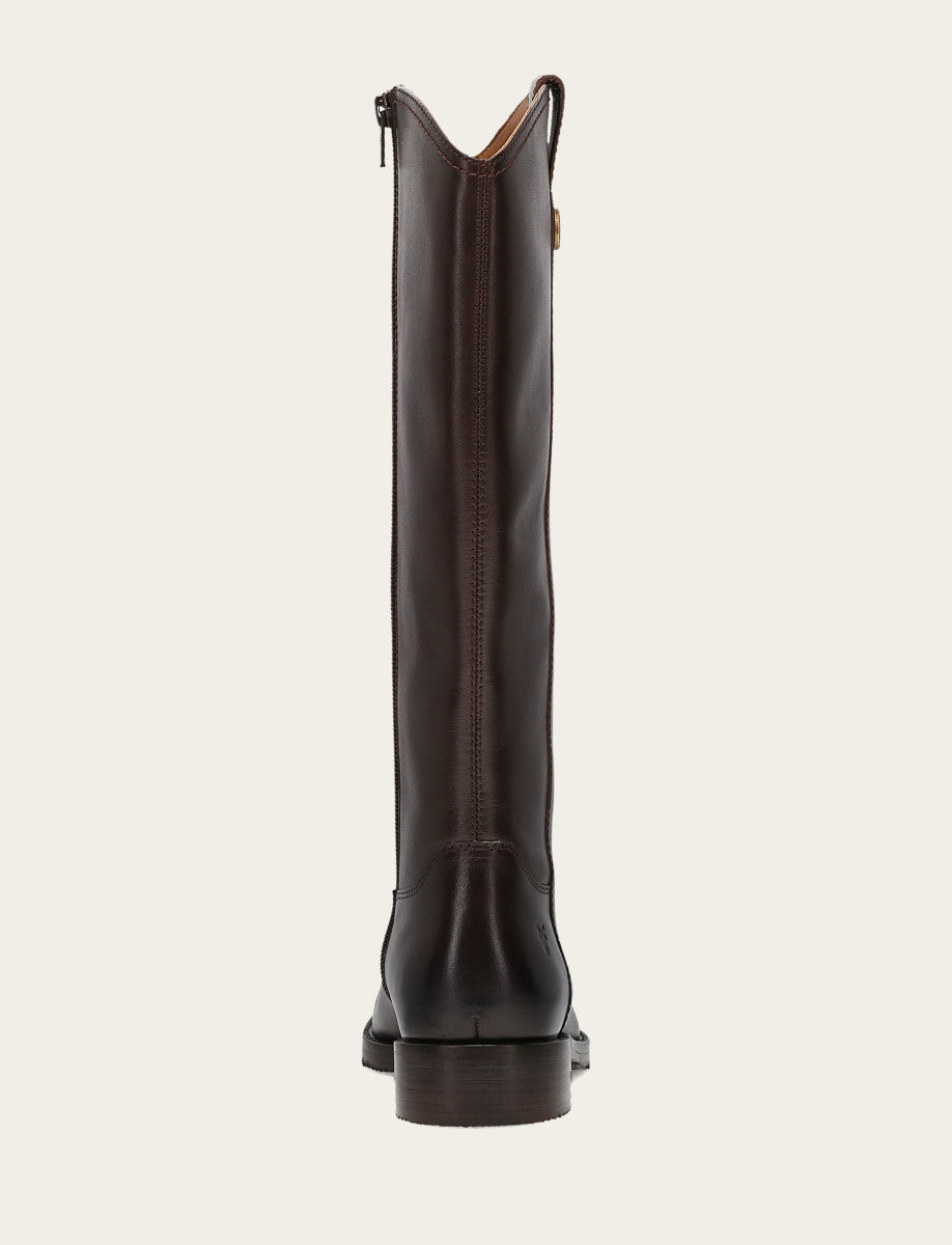Frye Women's Dark Brown Melissa Button Tall Inside Zip Boot Dark Brown